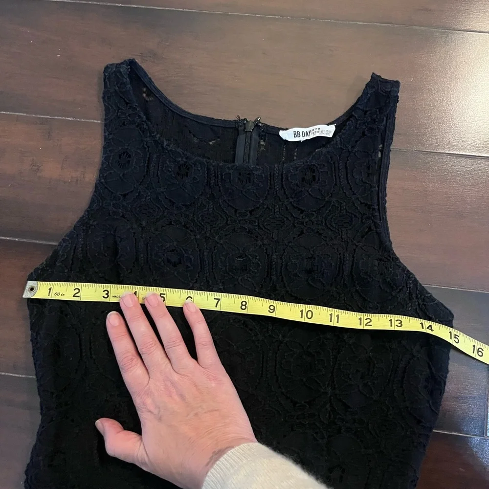 BB Dakota Black Lace Skater Mini Dress Size Small
